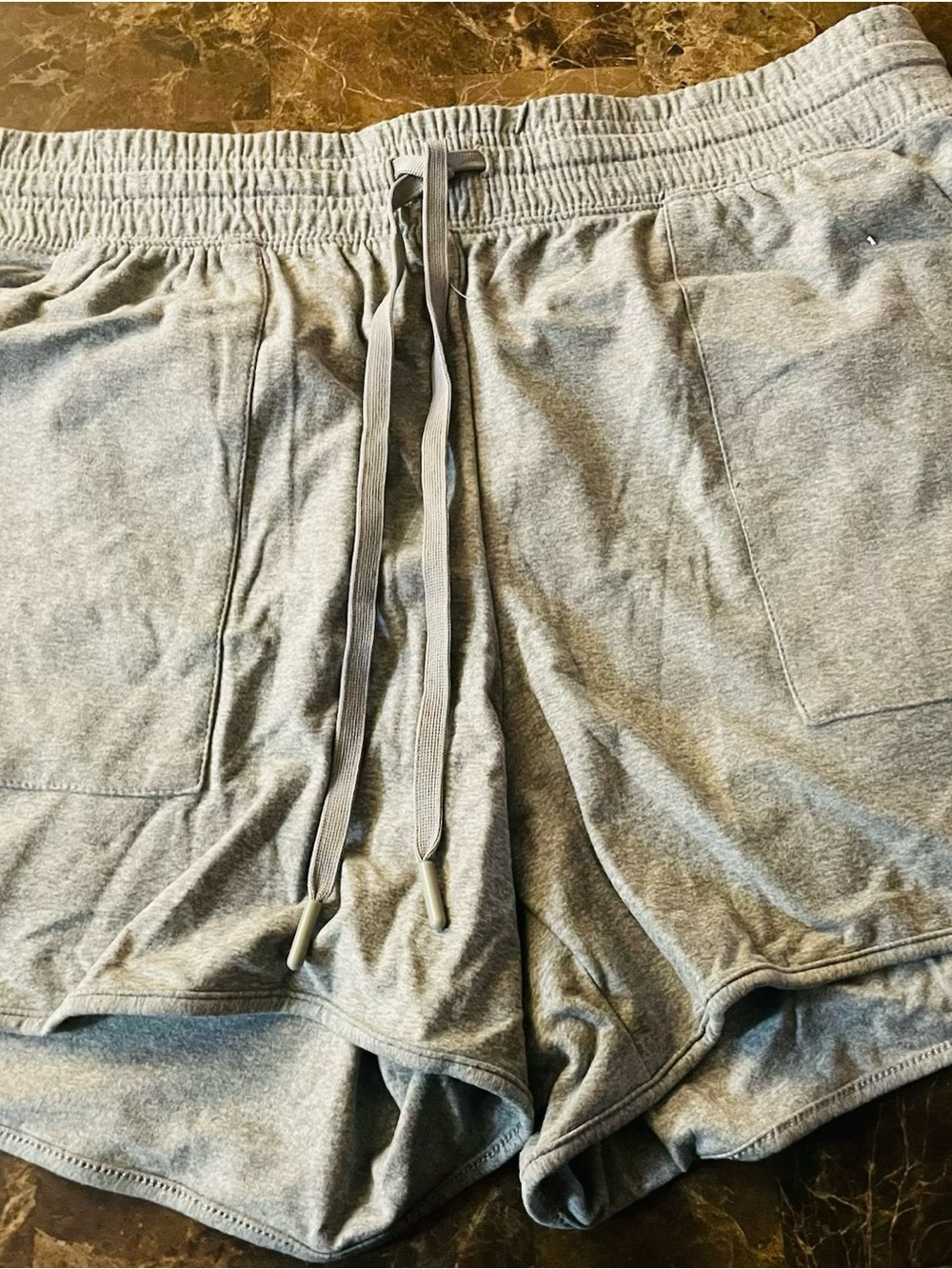 Athletic Works Light Gray Women's Athletic Shorts with Drawstring